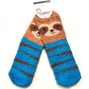 Fuzzy Sloth Slipper Socks